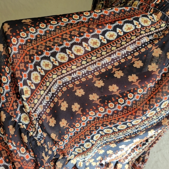 Shein Geo and Striped Print A-Line Dress Tribal Boho - Picture 4 of 11